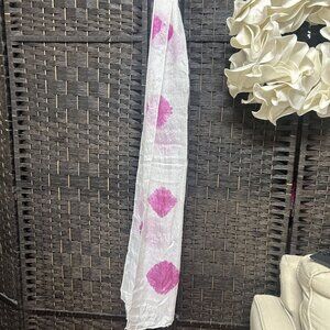 Eileen Fisher Large Polka Dots 100% Silk Lightweight Scarf